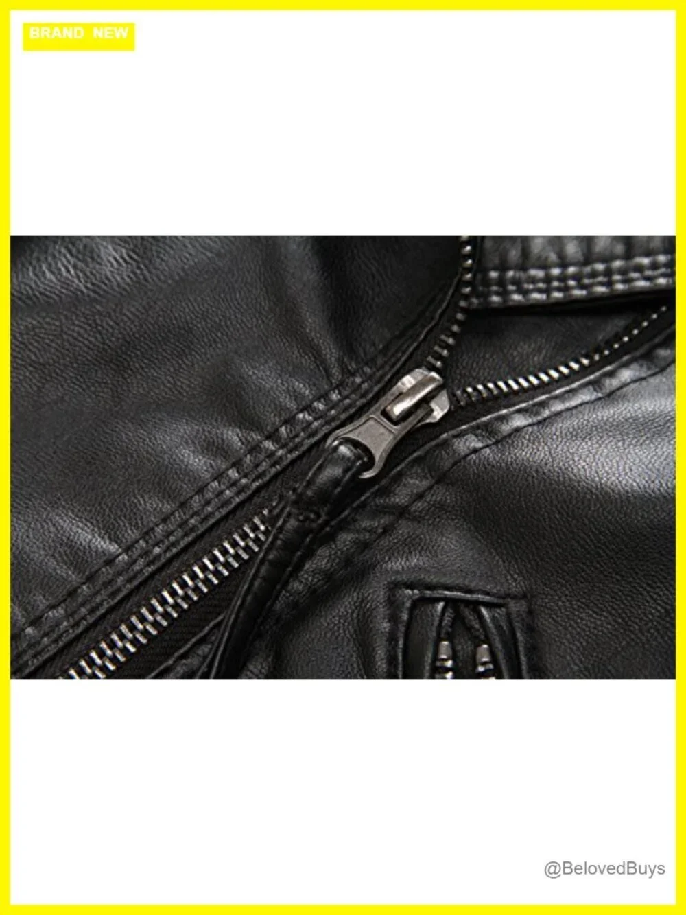 Boys Faux Leather Moto Jacket Kids Zip Front Spring Fall Coat Outerwear